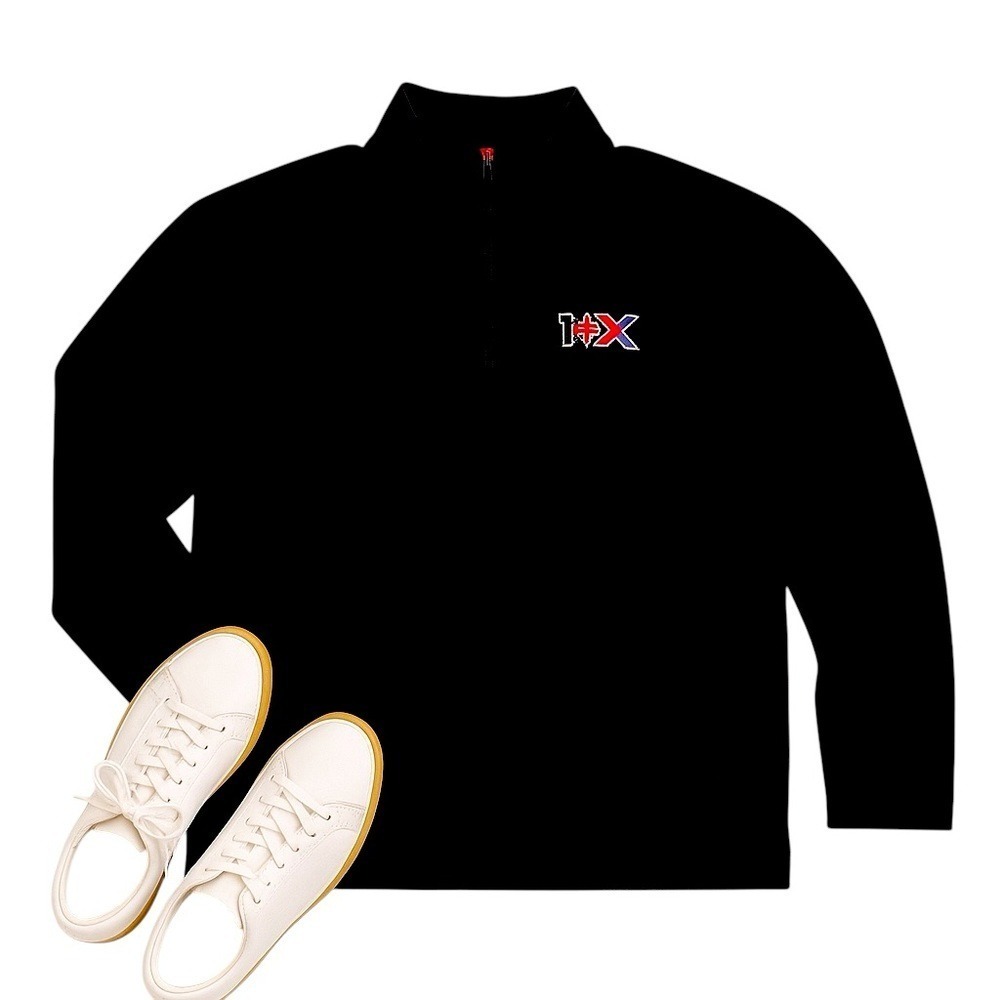 IOX Black Quarter Zip Pullover Men's Medium Performance Golf Athletic Shirt Top - Picture 4 of 12